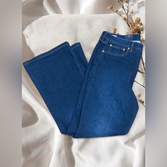 Gap 70s Flare High Rise Wide-Leg Full-Length Jeans – Premium Denim - Picture 3 of 9